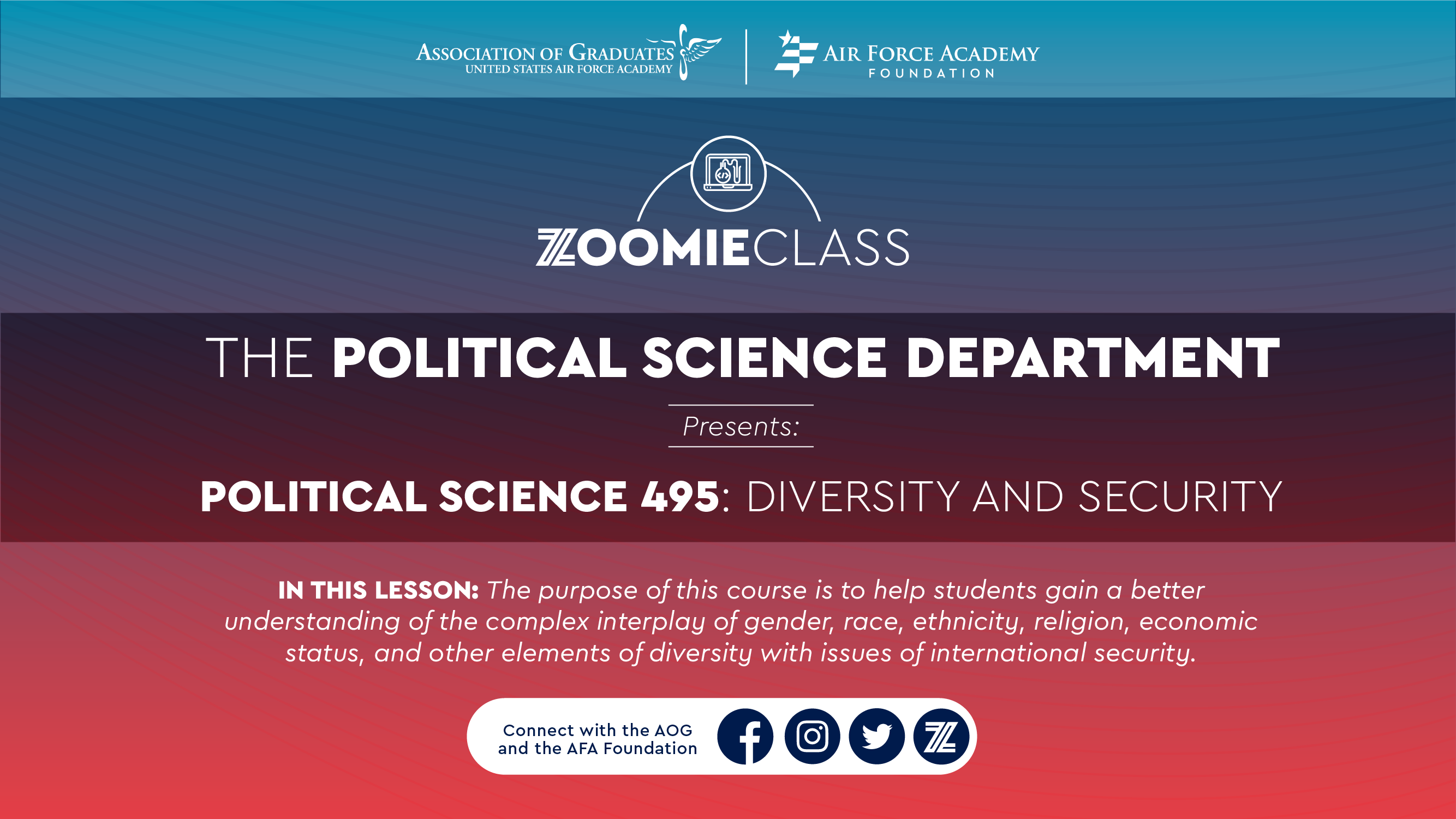 Image for ZoomieClass | Political Science 495: Diversity and Security webinar