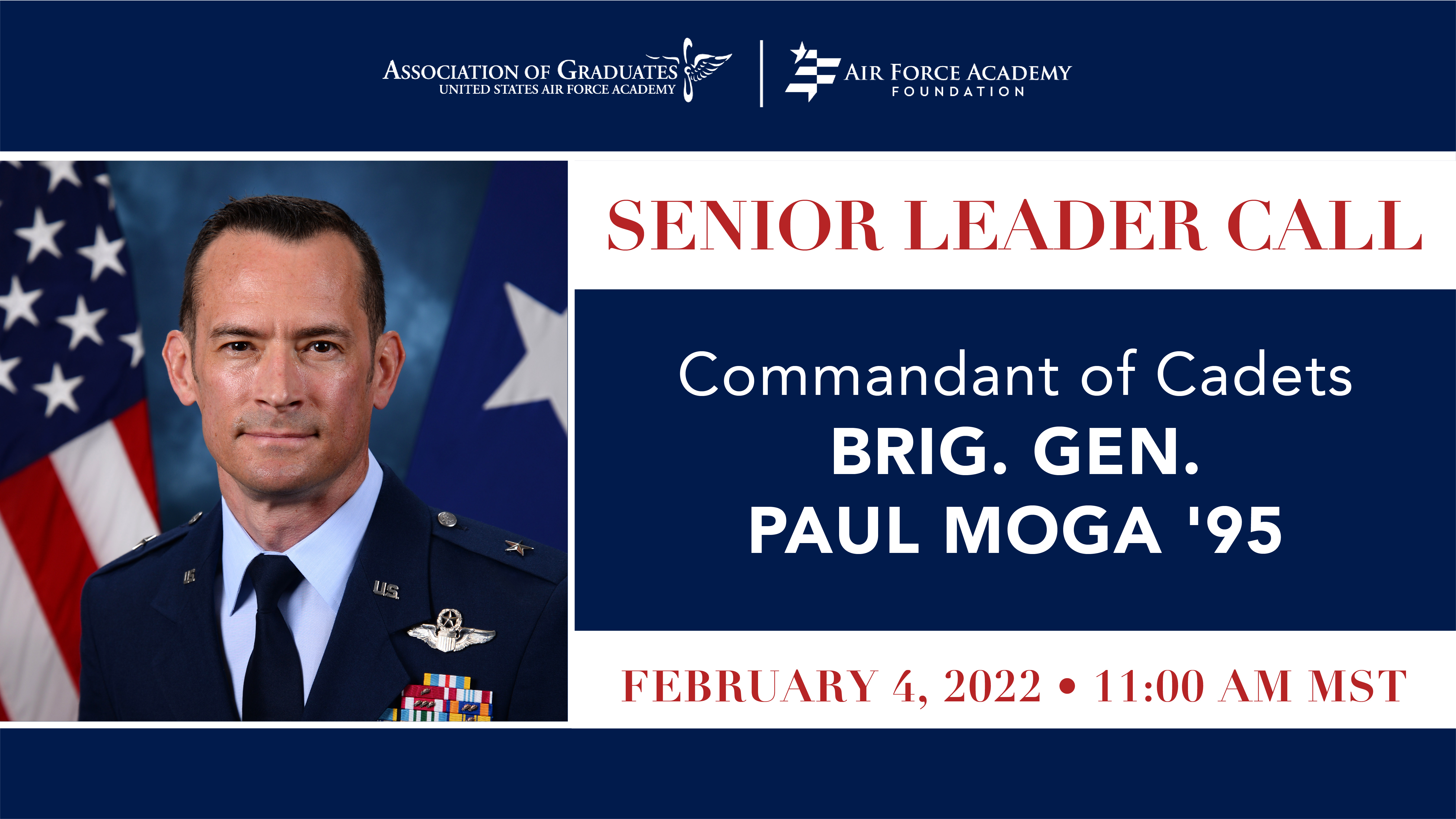 Image for USAFA Senior Leader Call | Commandant of Cadets Brig. Gen. Paul Moga webinar