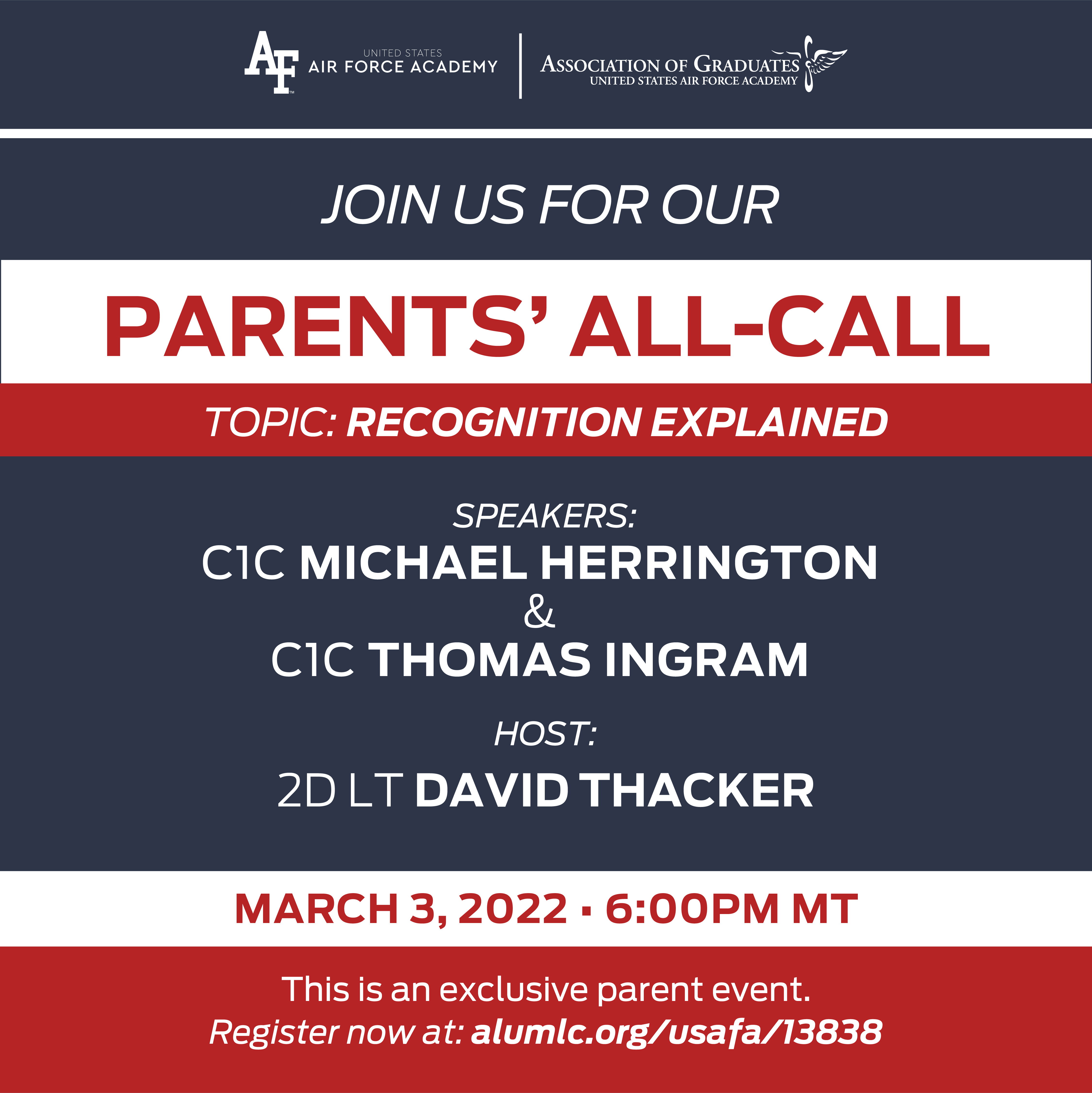 Image for USAFA Parent All Call--Recognition Explained webinar