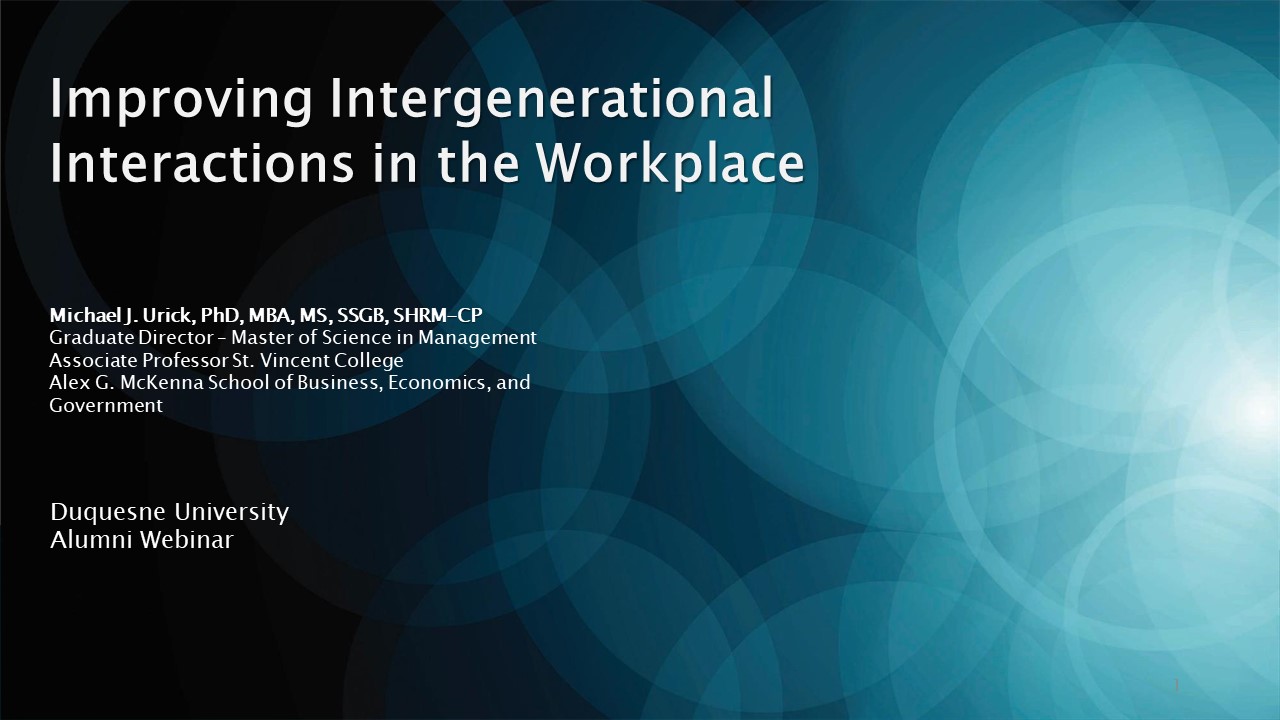 Image for Alumni Insights: Improving Intergenerational Interactions in the Workplace webinar