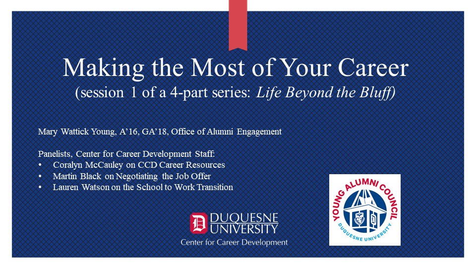 Image for Life Beyond the Bluff:  Making the Most of Your Career webinar