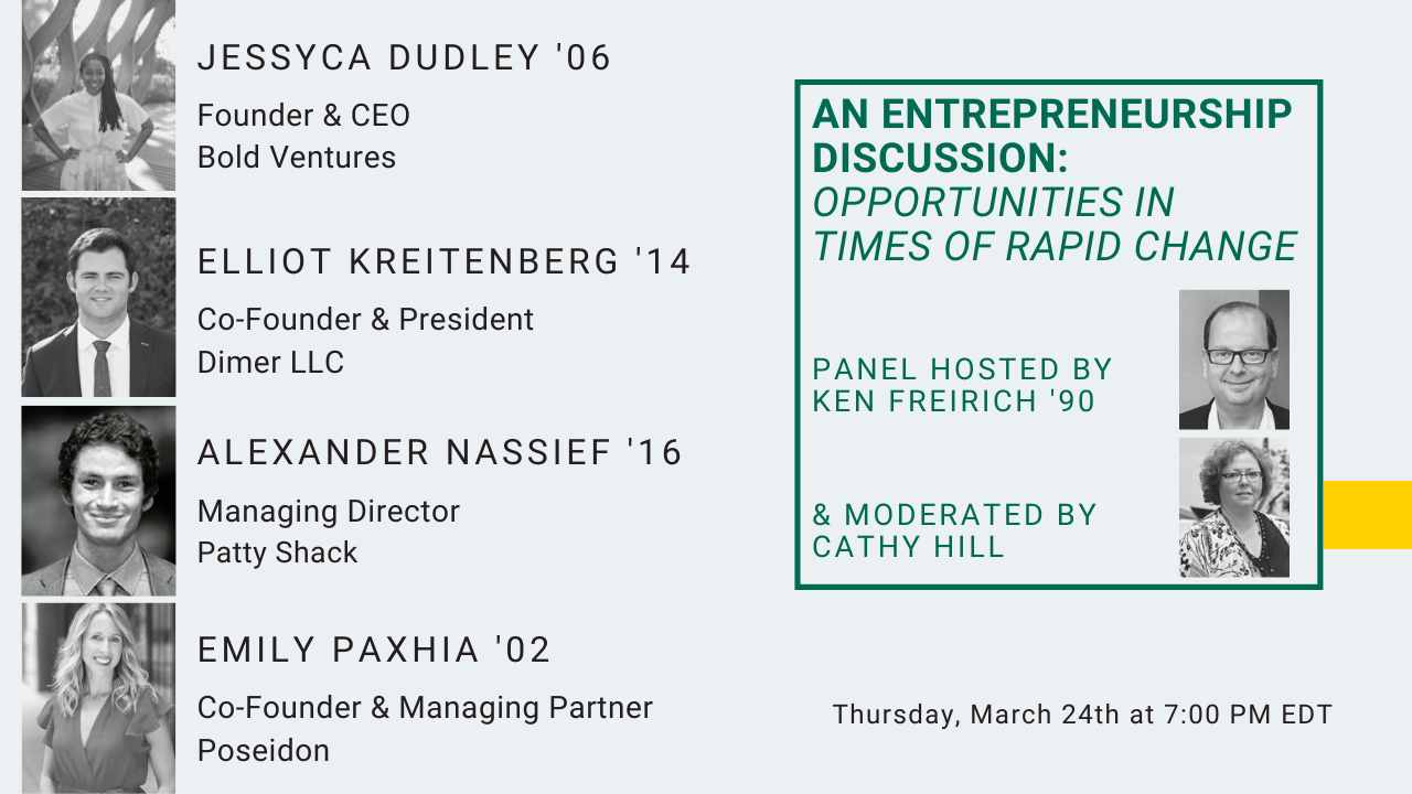 Image for Entrepreneurship Discussion: Opportunities in Times of Rapid Change webinar