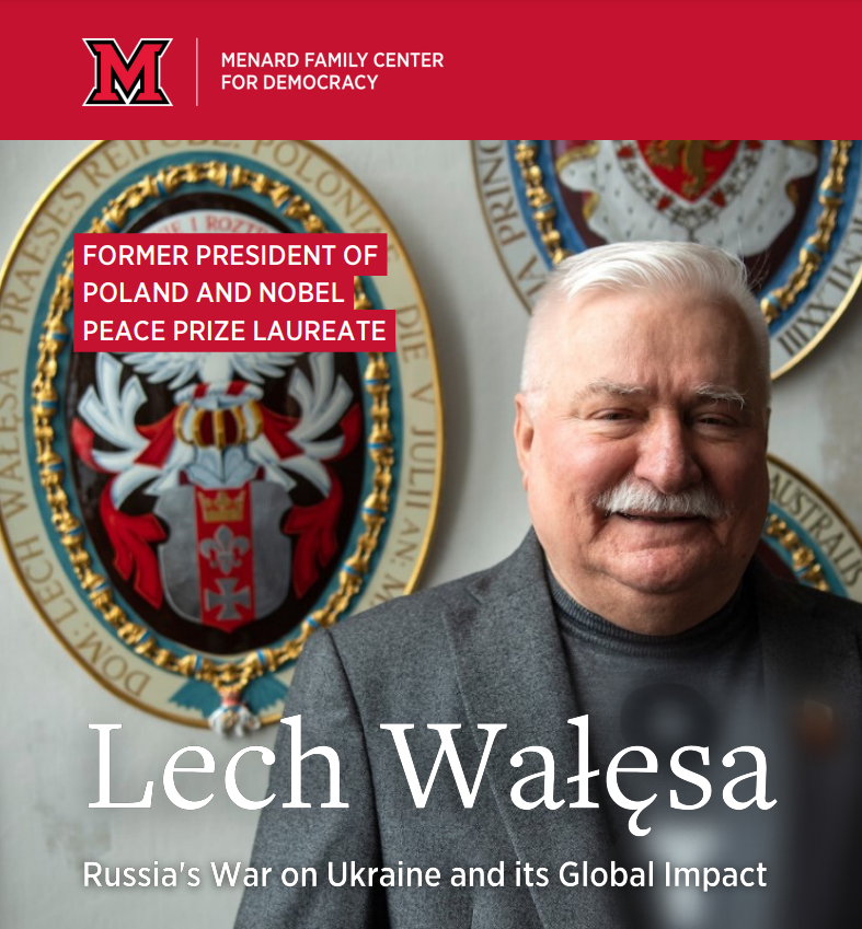 Image for Miami Presents: President Lech Walesa, Russia's War on Ukraine and Its Global Impact webinar
