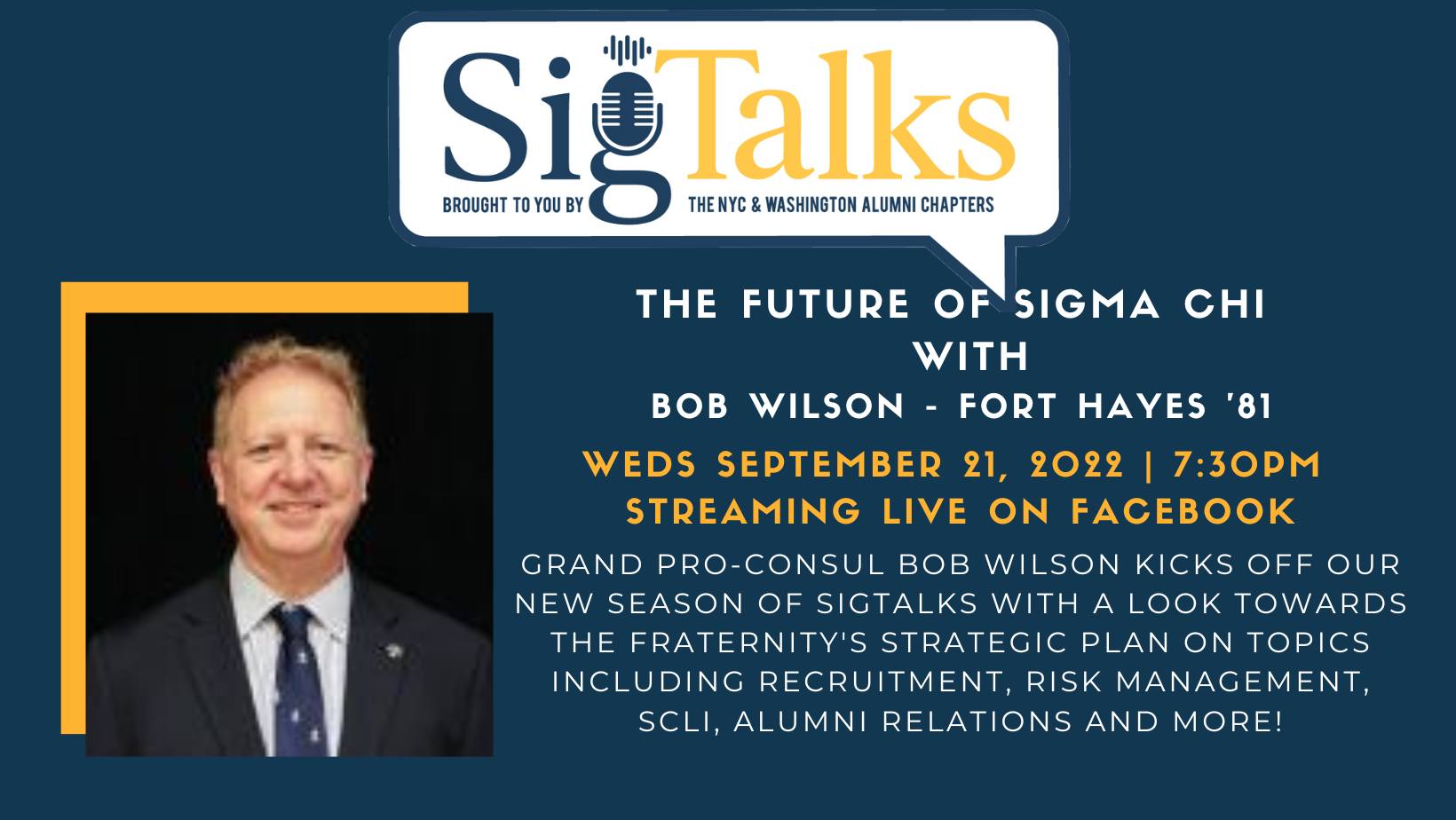 Image for SigTalks: The Future of Sigma Chi with Bob Wilson webinar