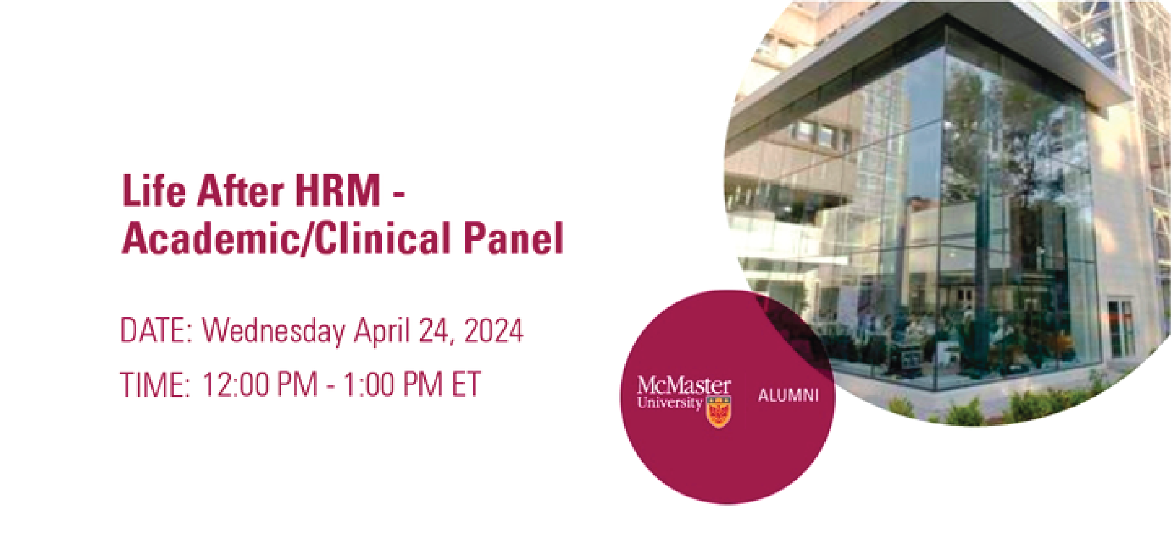 Image for Life After HRM - Academic/Clinical Panel webinar