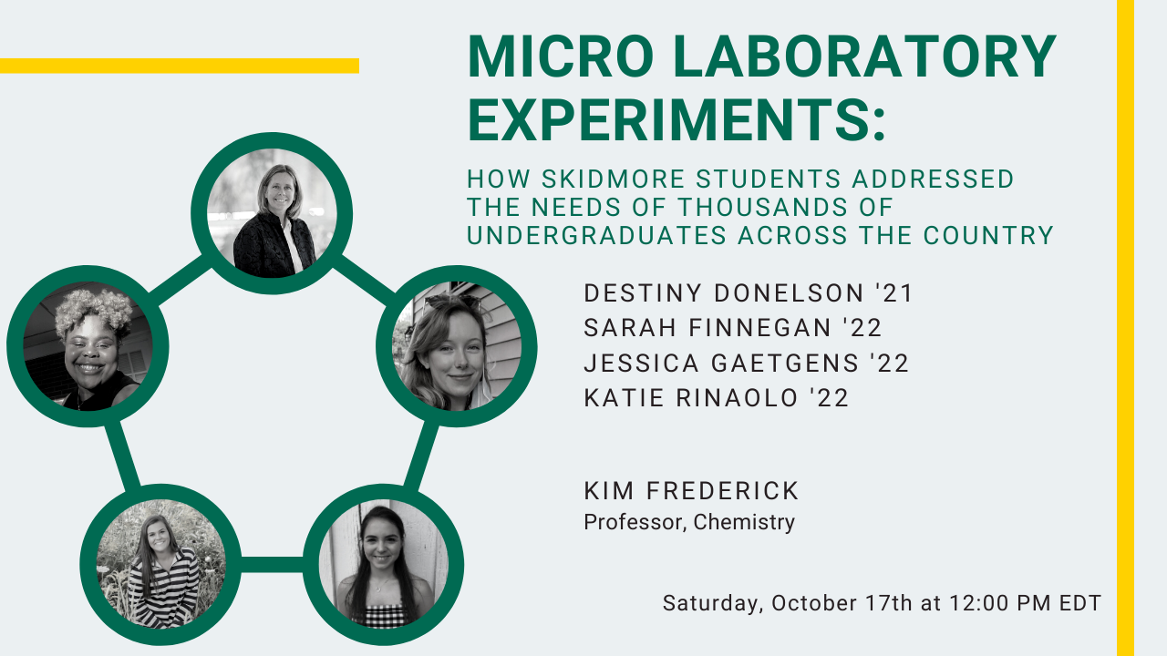 Image for MICRO laboratory experiments:  How Skidmore students addressed the needs of thousands of undergraduates across the country webinar