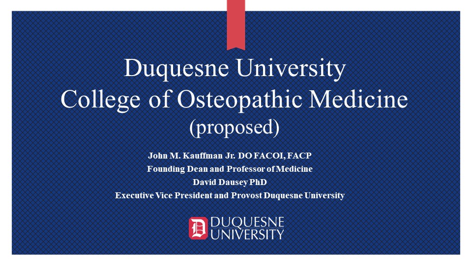 Image for Updates on Duquesne’s College of Osteopathic Medicine webinar