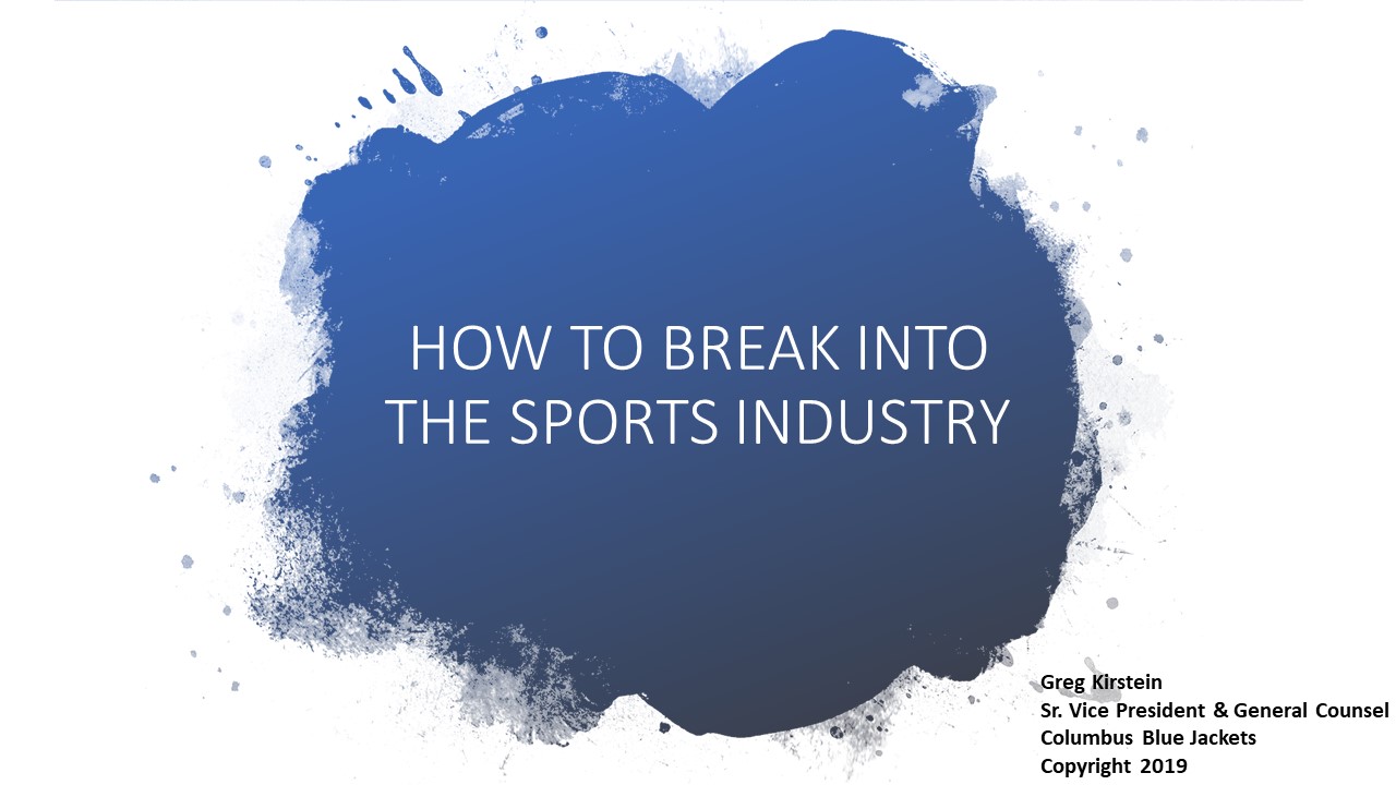 Image for Alumni Insights:  How to Break into the Sport Industry webinar