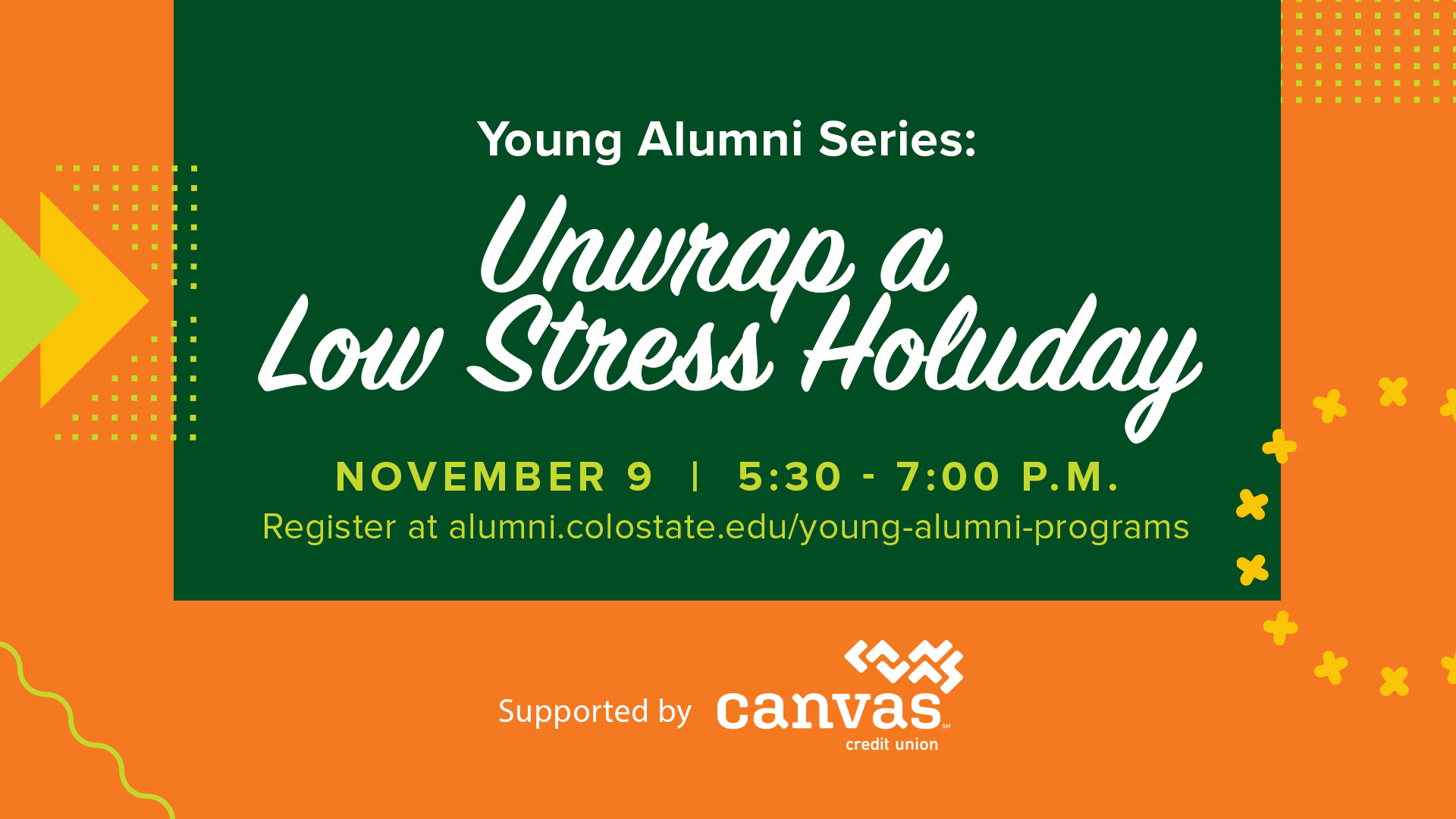 Image for Young Alumni Series: Unwrap a Low Stress Holiday webinar